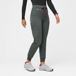 FIGS large/tall high waisted Zamora jogger scrubs in Bonsai